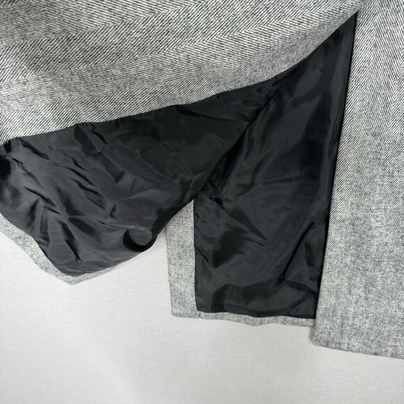 Old Navy Twill Double Breasted Coat Womens 2X Gray Long Slouchy Old Money Jacket - Picture 5 of 15